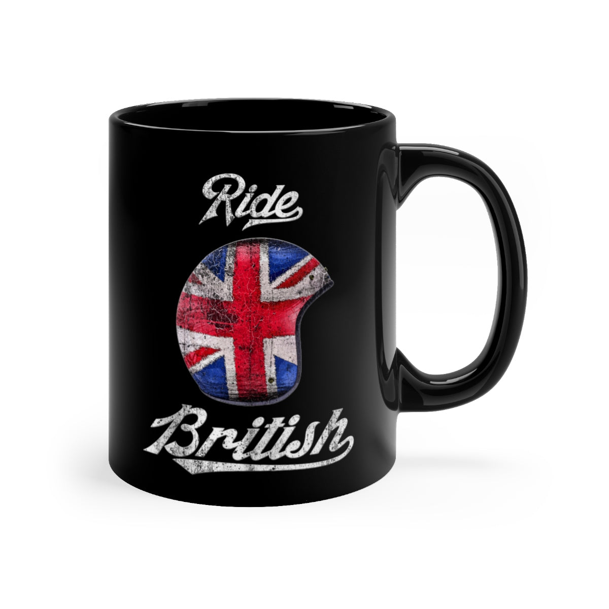 Ride British -Helmet Design - Black mug 11oz