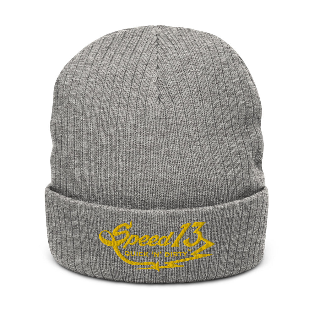 ⚡ Quick 'n' Dirty ⚡- (Gold) Recycled cuffed beanie